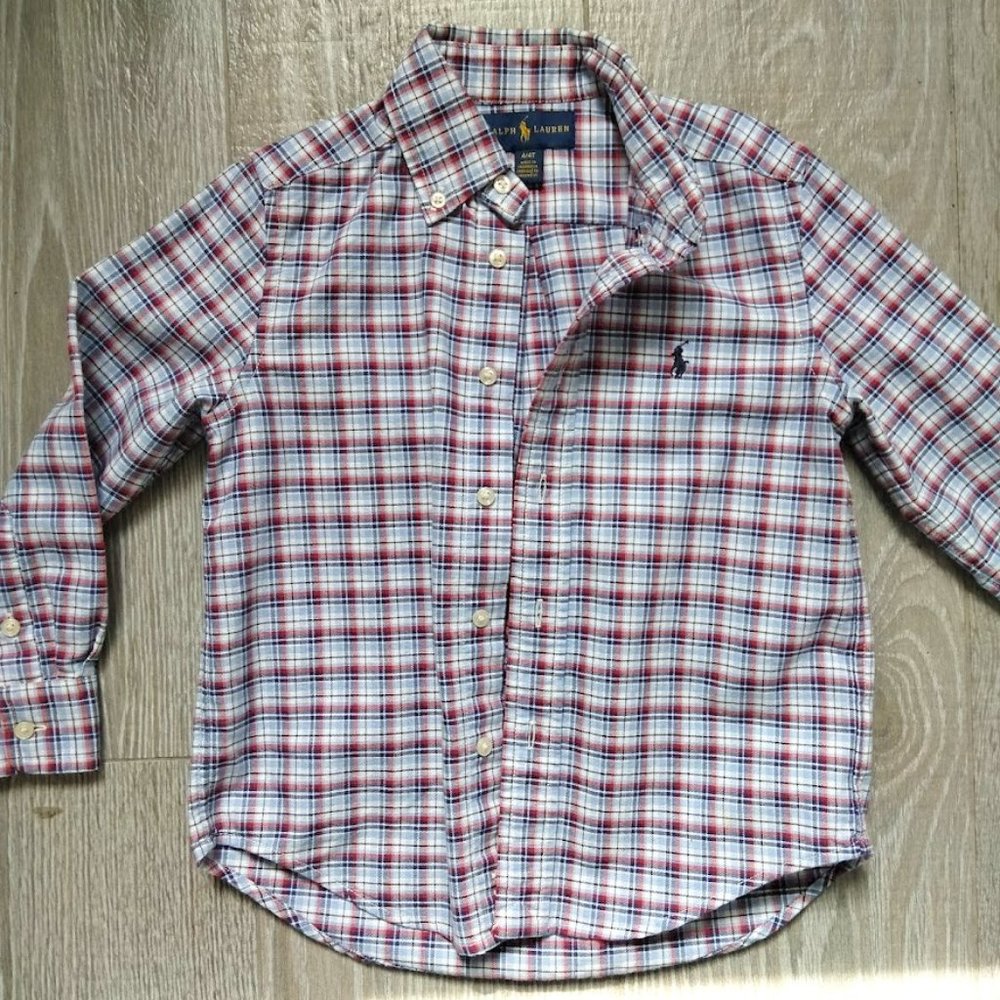 RALPH LAUREN kid flannel long sleeve shirt